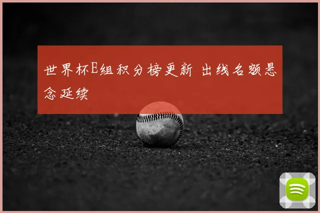 世界杯E组积分榜更新 出线名额悬念延续