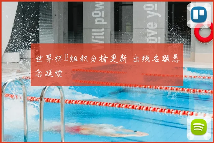 世界杯E组积分榜更新 出线名额悬念延续